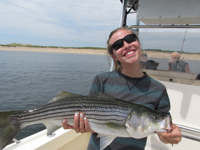 Women fishing for striped bass Newburyport MA